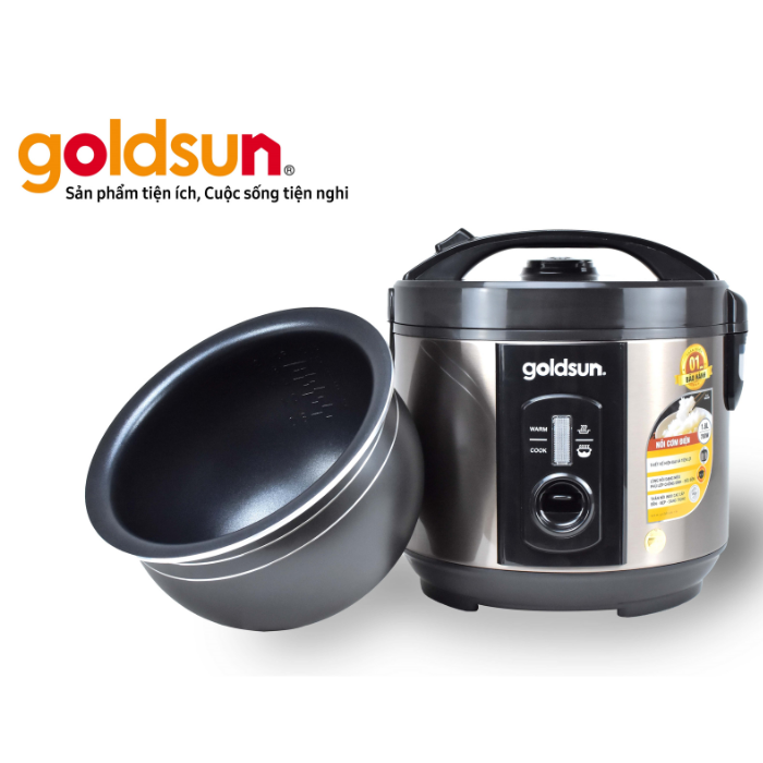 Nồi Cơm Điện Lòng Niêu Chống Dính Goldsun GRC5042 Công Suất 700W Dung Tích 1.8L Nấu Cơm Ngon Như Niêu Đất - Hàng chính hãng Goldsun