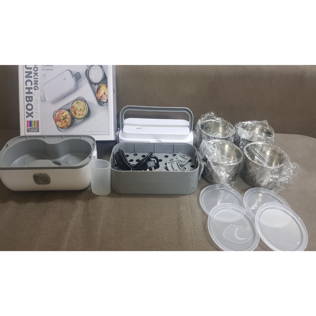 Hộp Cơm Cắm Điện Hâm Nóng Đồ Ăn 2 Tầng 4 Ngăn Inox 304 DFH-C02 Công Nghệ Gia Nhiệt Hiện Đại