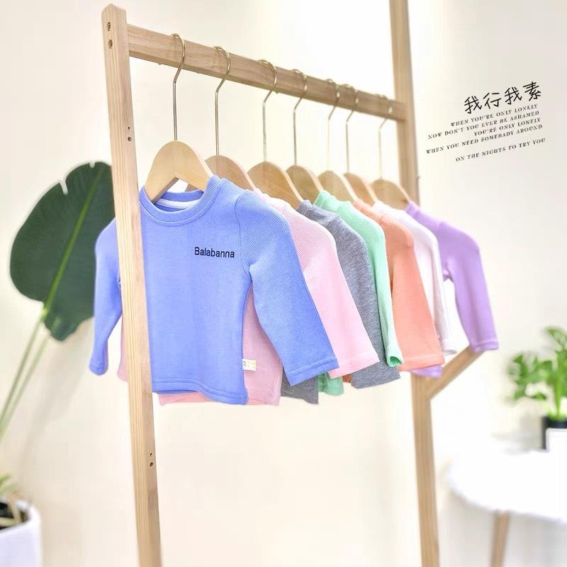 Áo giữ nhiệt dài tay in chữ love baby cho bé trai, bé gái cotton dày dặn phong cách Hàn Quốc