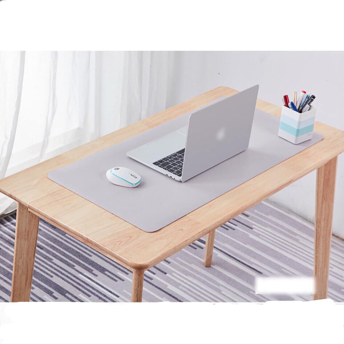 Deskpad kiêm tấm lót di chuột 90 x 45cm thảm trải bàn làm việc 2 mặt 2 màu