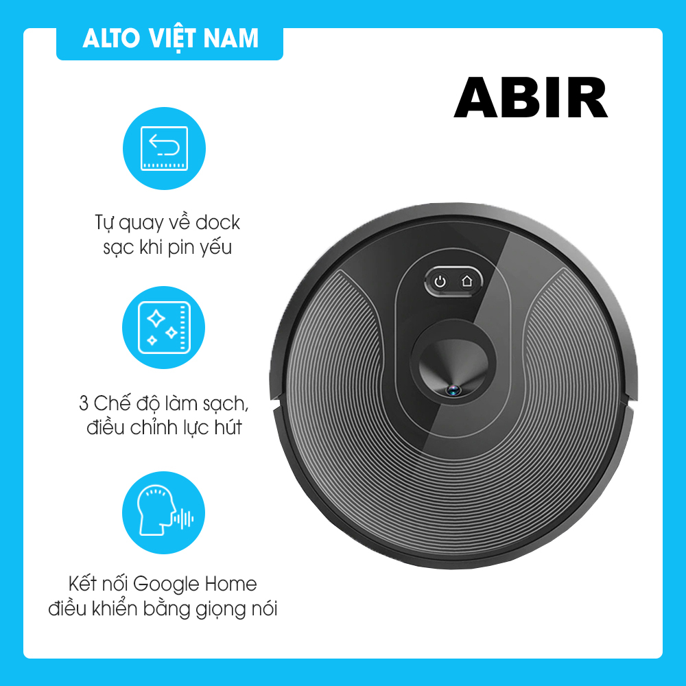 Robot hút bụi và lau nhà Đức ABIR X6 Điều khiển bằng tiếng Việt sử dụng Camera và tường ảo Hàng chính hãng