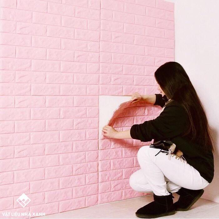 Dán Tường Xốp Giả Gạch Kích Thước 70 X 77 - Ảnh Chụp Thật