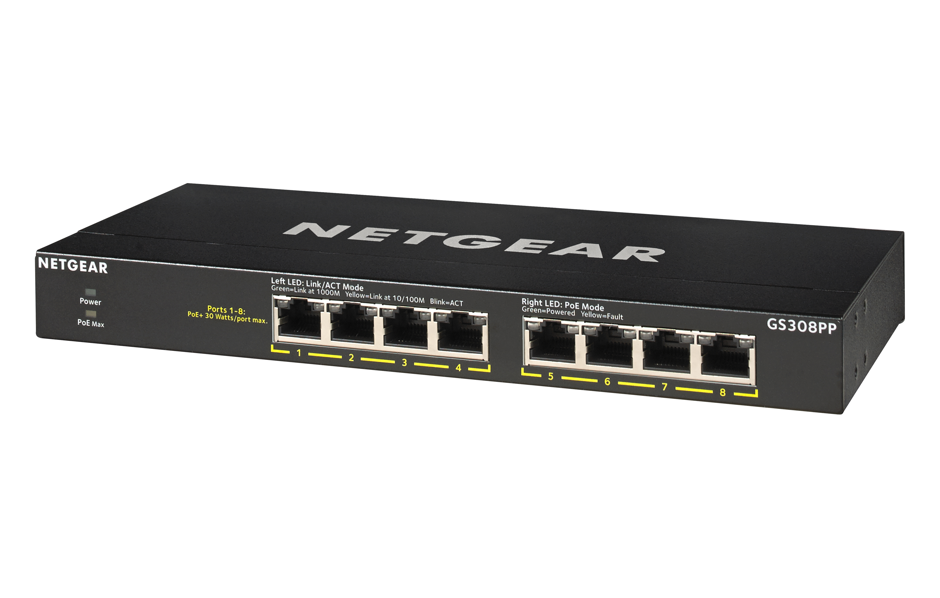 Bộ Chia Mạng Để Bàn 8 Cổng 10/100/1000M PoE+ Gigabit Ethernet Unmanaged Switch Netgear GS308PP - Hàng Chính Hãng