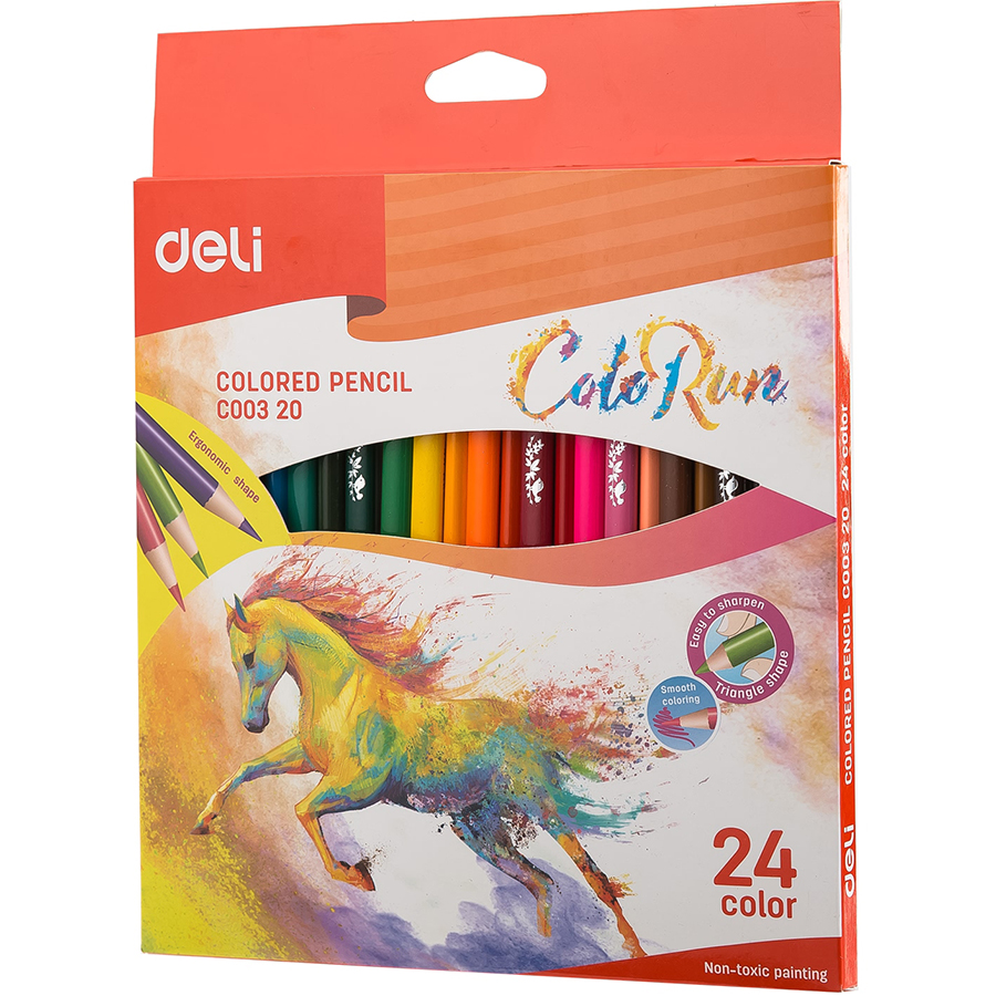 Bút chì màu Deli - 12 màu/18 màu/24 màu/36 màu - 1 hộp - EC00300/EC00310/EC00320/EC00330