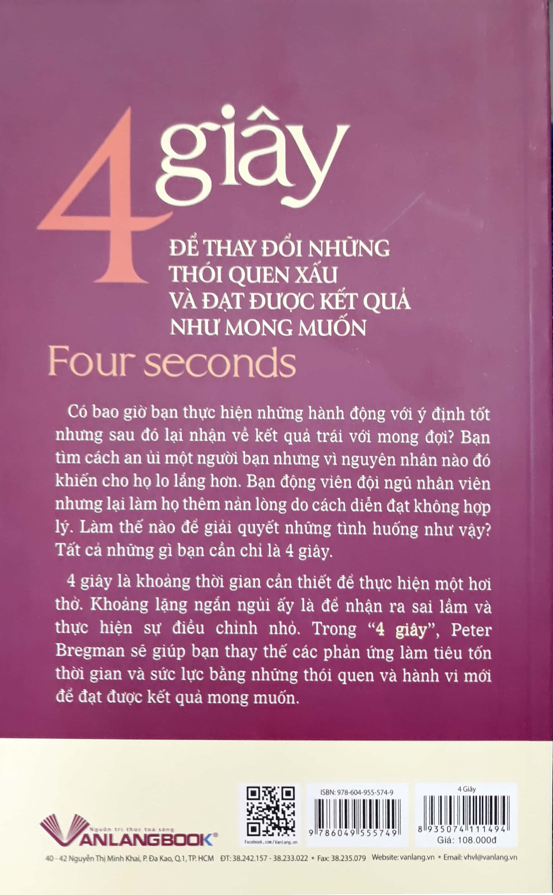 4 Giây - Để Thay Đổi Những Thói Quen Xấu - Peter Bregman - Vanlangbooks