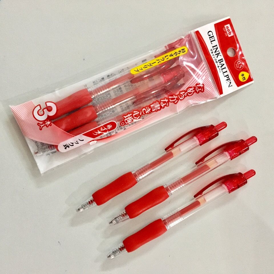 Bộ 2 túi bút bi mực đỏ sử dụng tiện lợi tiết kiệm - Hàng nội địa Nhật