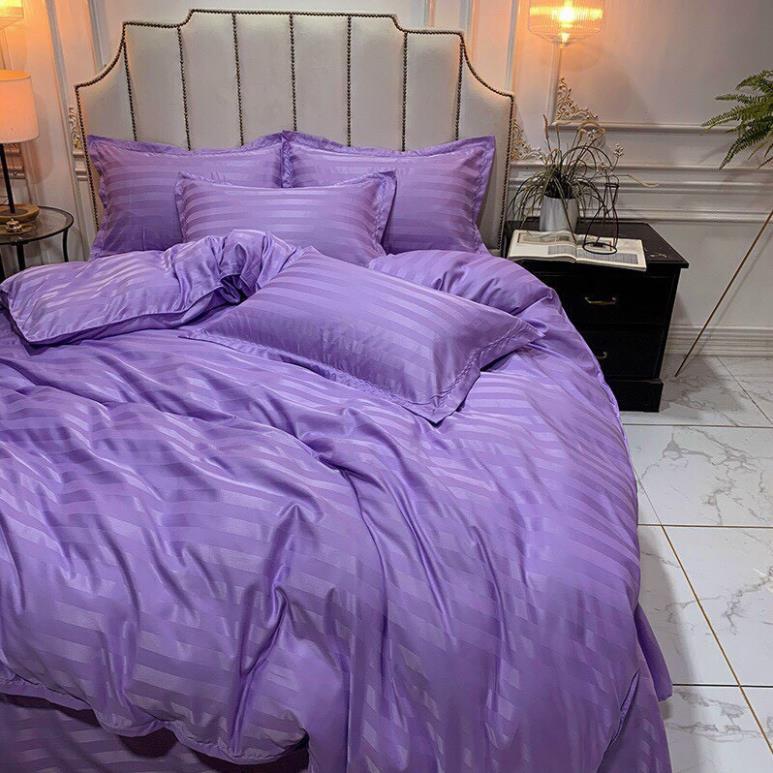 Bộ chăn ga gối Cotton 3F kẻ sọc khách sạn