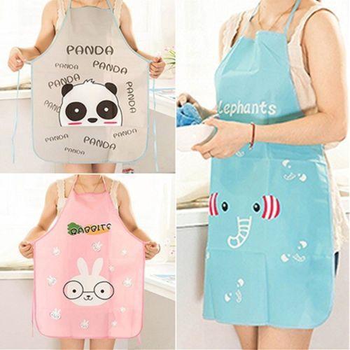 Tạp Dề Chống Thấm Nước In Họa Tiết Hoạt Hình Dễ Thương