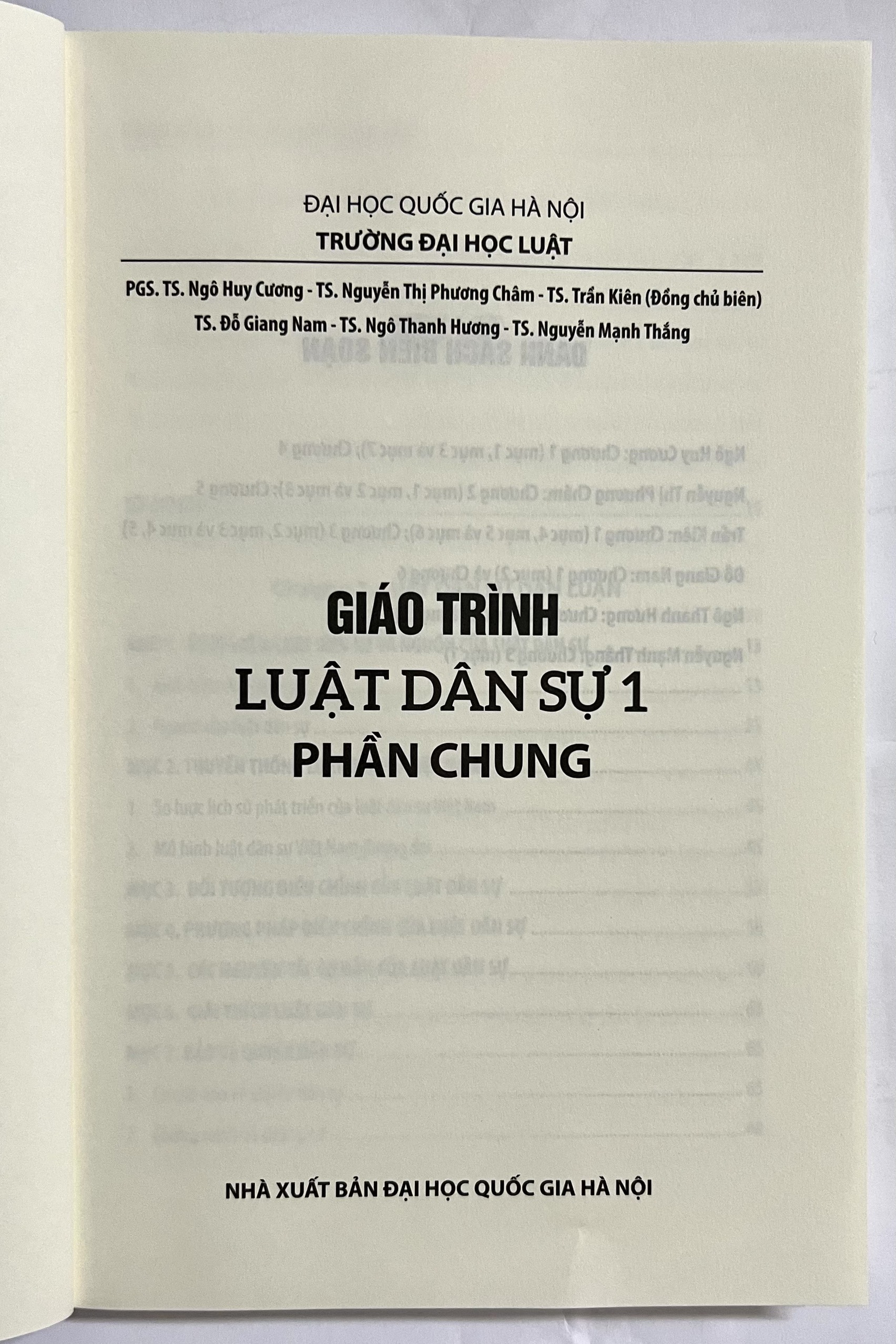 Sách Giáo Trình Luật Dân Sự 1 (Phần Chung)