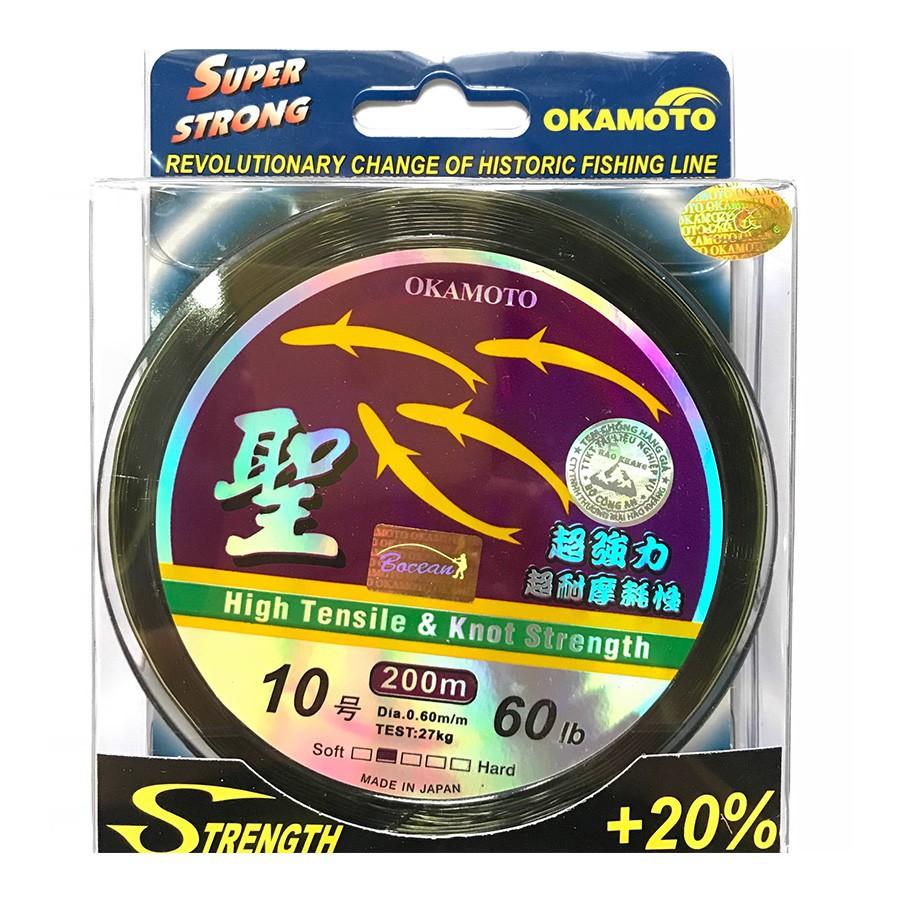 Cước Câu Cá OKAMOTO 250m đủ số, cước câu cá 4 con cá cơm, cước câu cá siêu bền, cước câu cá nhật bản DC-10