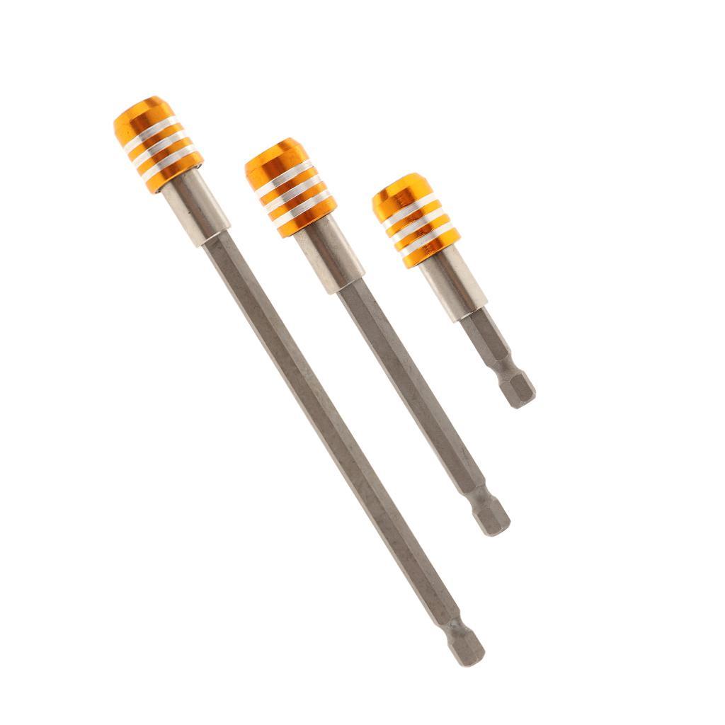 3Pcs 1/4" Quick Change Chuck Adaptor Extension Hex Shank Drill Driver Bits