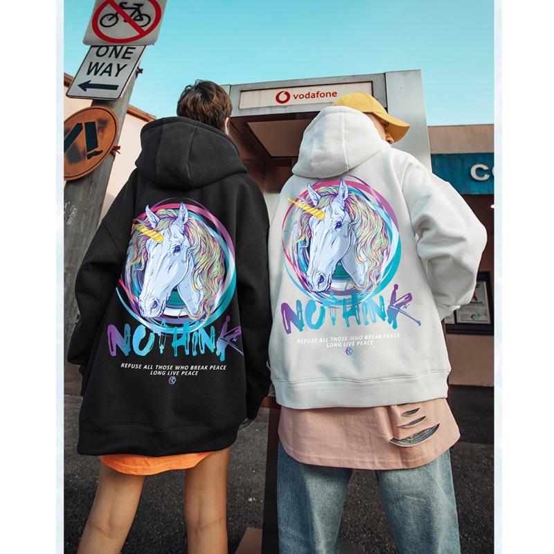 Áo Hoodie nam from rộng chất nỉ ngoại nhập in hình kỳ lần cá tính