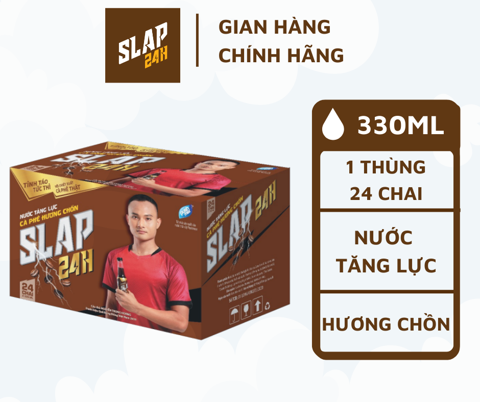 Thùng Nước Tăng Lực Cà Phê Hương Chồn SLAP 24H