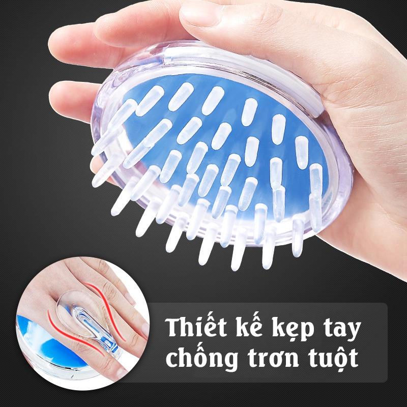 Lược Gội Đầu Silicon Mềm, Lược Gội Đầu Massage Kích Thích Mọc Tóc Giảm Rụng Tóc (LGD02