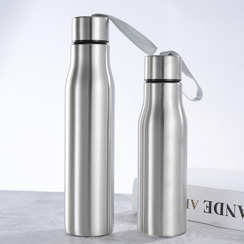 Xe Đạp Thể Thao Thép Không Gỉ Nước Uống Chống Rò Rỉ Nước Di Động Bình Có Tay Cầm Dây Trẻ Em Học 1000Ml