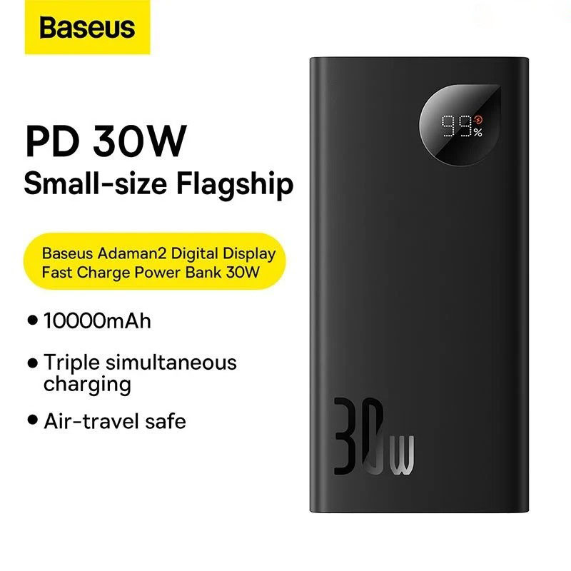 Pin Sạc Dự Phòng Sạc Nhanh Baseus Adaman2 Digital Display Fast Charge Power Bank 10000mAh 30W (Adaman Gen2, PD/ QC/ SCP/ FCP/ AFC Multi Quick Charge Support)-HÀNG CHÍNH HÃNG