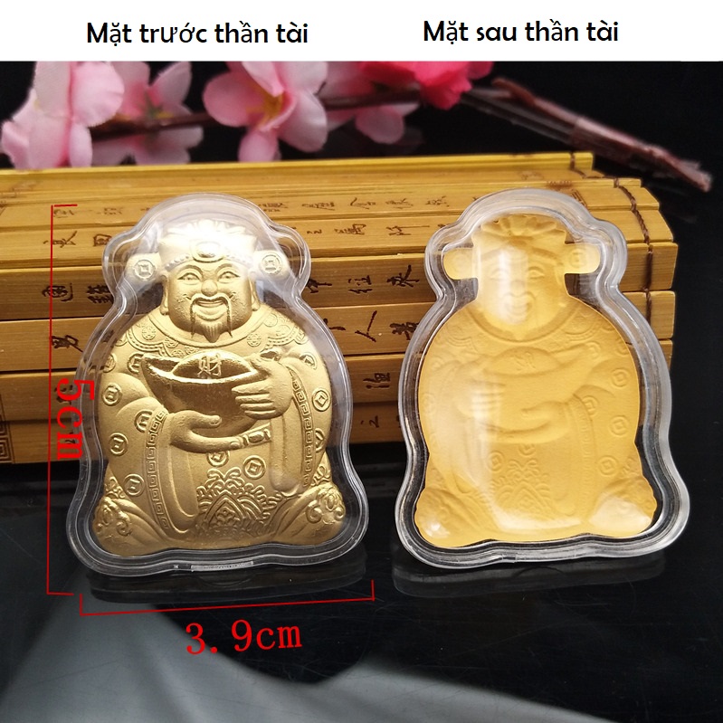 Bao Lì Xì Thần Tài, Mạ Vàng 18K, KÈM VÒNG TAY THỂ THAO LUMINOUS mẫu Luxi green 0098