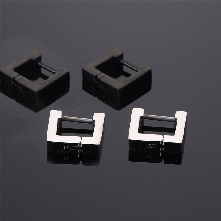 Bông tai khuyên tai hình vuông style Unisex