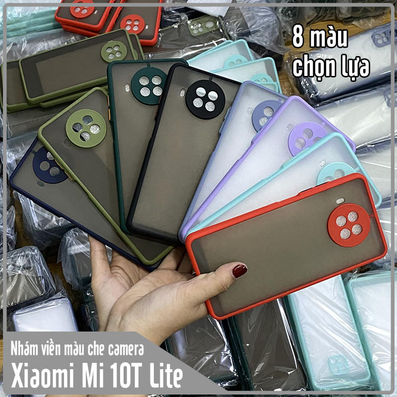 Ốp lưng cho Xiaomi Mi 10T Lite - Redmi Note 9 Pro 5G nhám viền màu che camera