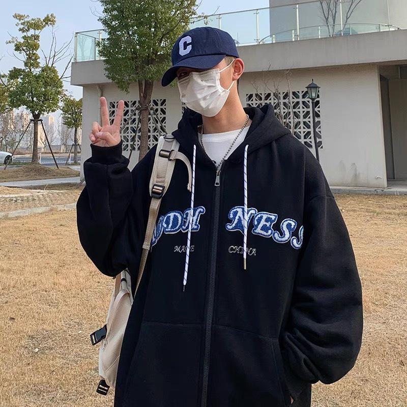 Áo khoác áo hoodie NESS nỉ bông form rộng unisex nam nữ