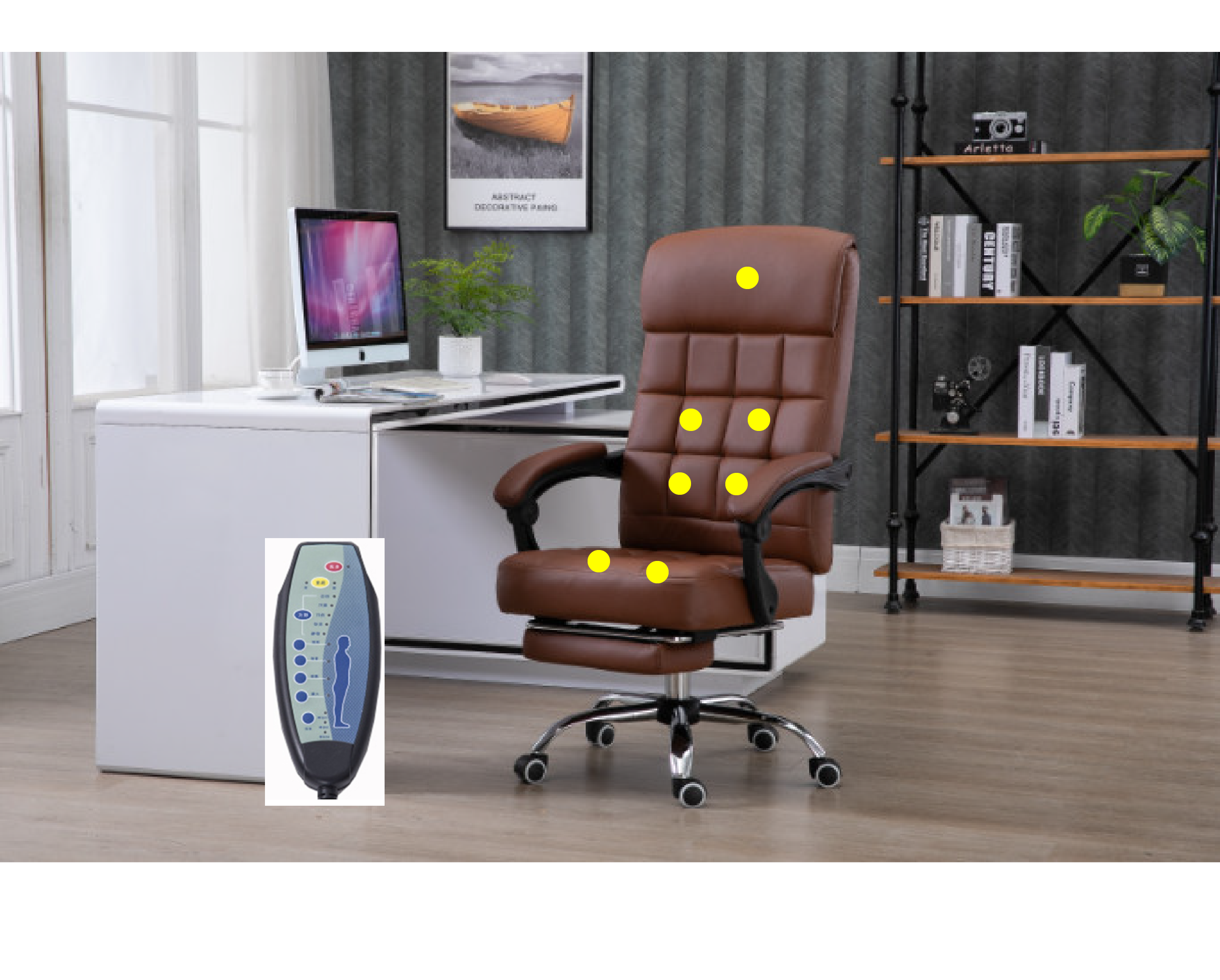 Ghế Giám Đốc Ngả Lưng Rung Massage 07 Điểm Kèm Remote Điều Khiển AMA-HH003-U2
