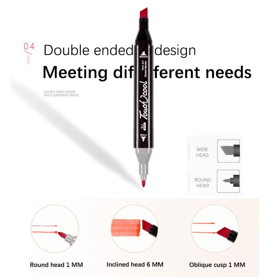 Bút màu Marker Touch Cool họa cụ tô màu dạ vẽ tranh anime Bộ 30/60/80 -B66