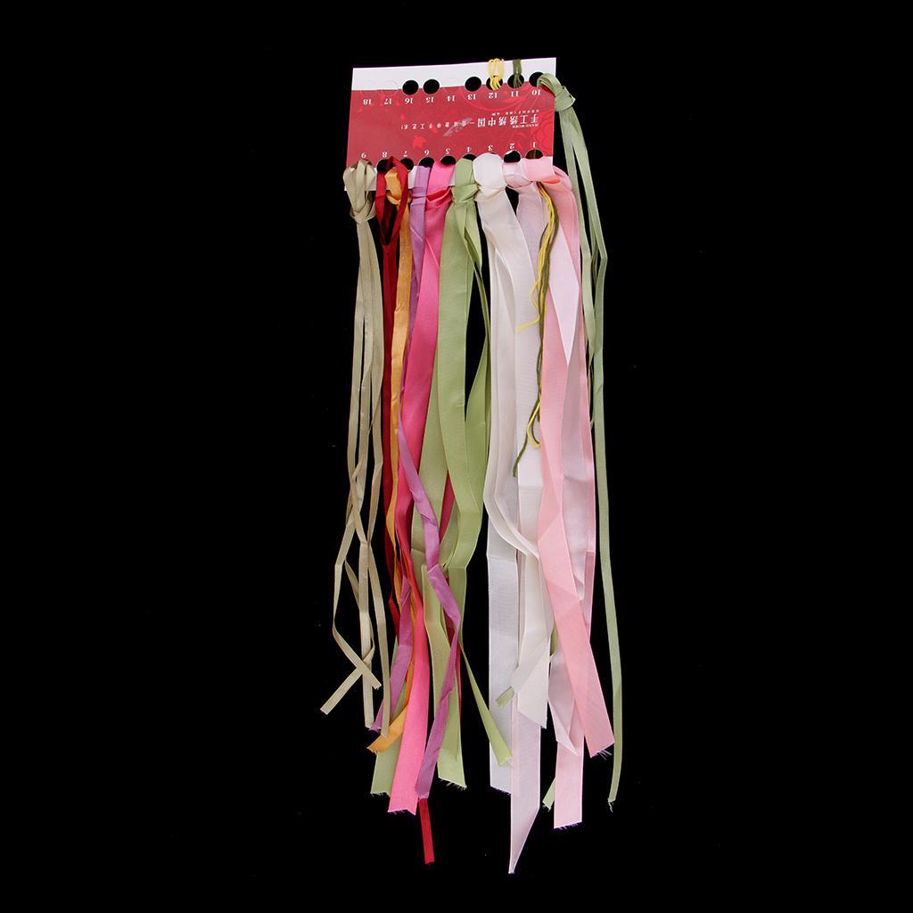 2x Ribbon Embroidery Kits DIY Flower Painting Kit Stamped Cross Stitch Set