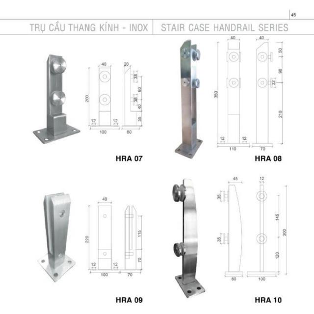 Trụ lan can kính Sus 304