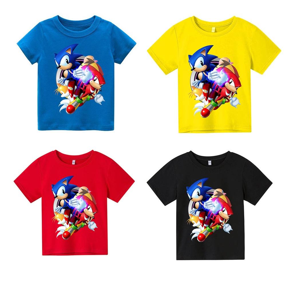 Áo thun trẻ em bộ 3 sonic Có size người lớn, King Cotton