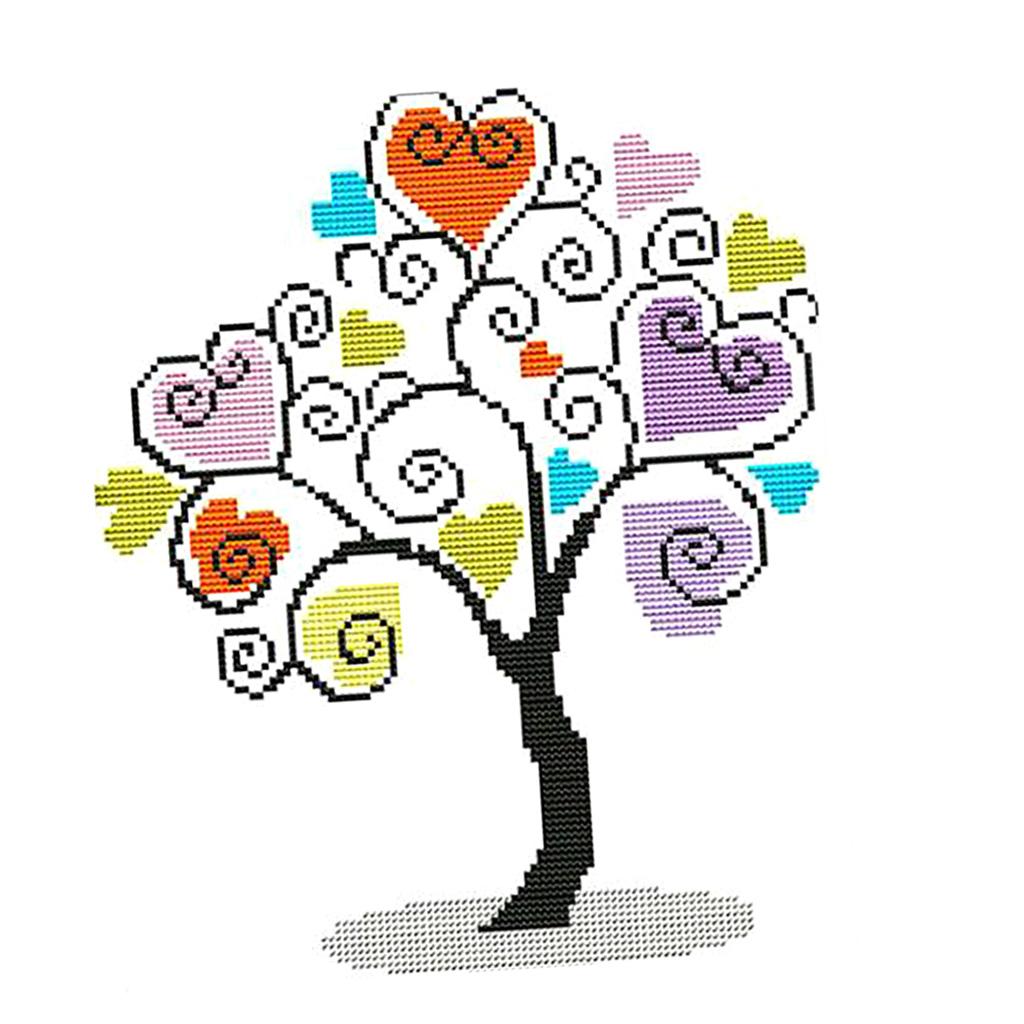 The Giving Tree Stamped Cross Stitch Kit DIY Handmade Needlework for Beginners Kids Adults