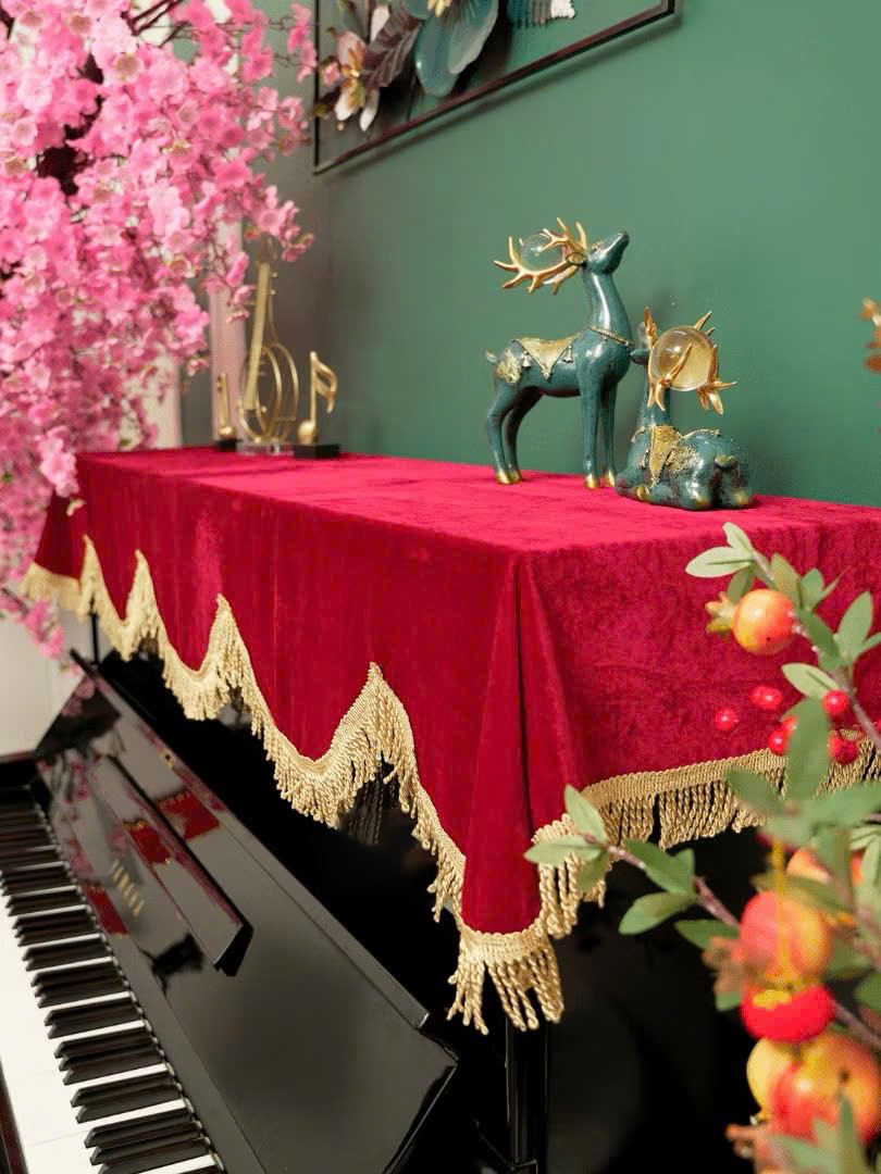 Khăn phủ đàn piano cơ đàn piano điện tử 88 phím phong cách Châu Âu cổ điển sang trọng chống bụi chống xước - Hàng chính hãng