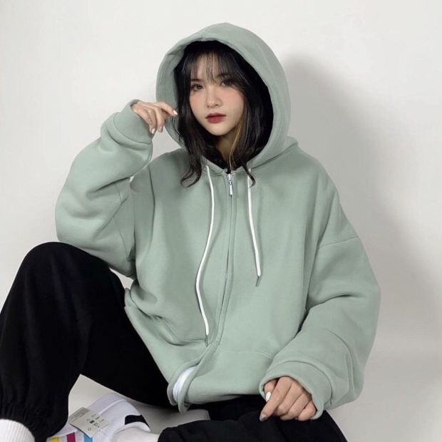 Áo khoác nỉ SAM CLO nam nữ có mũ tay dài thu đông freesize dáng unisex HOODIE KHÓA KÉO TRƠN