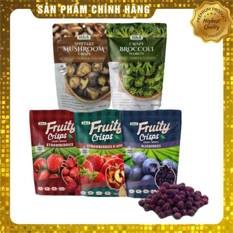 Táo &amp; Dâu sấy giòn siêu ngon DJ&amp;A 25gr tốt cho sức khoẻ - Fruity Crisps Apple &amp; Strawberry Mix DJ&amp;A