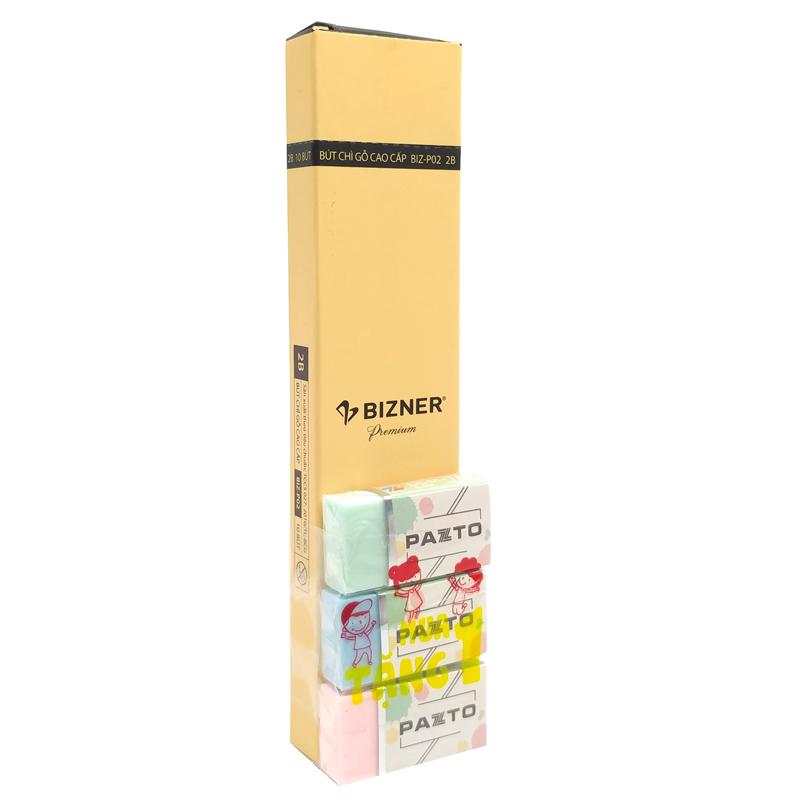 Hộp 10 Bút Chì Gỗ 2B Cao Cấp Bizner BIZ-P02