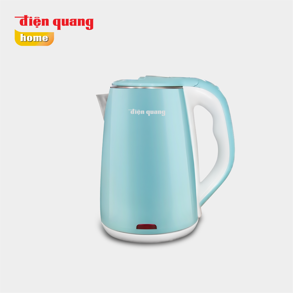 Hàng Chính Hãng Ấm đun nước siêu tốc Điện Quang ĐQ EKT15 1518 CW (1500W, 1.8L, inox 201, nhựa màu xanh lục lam – trắng)