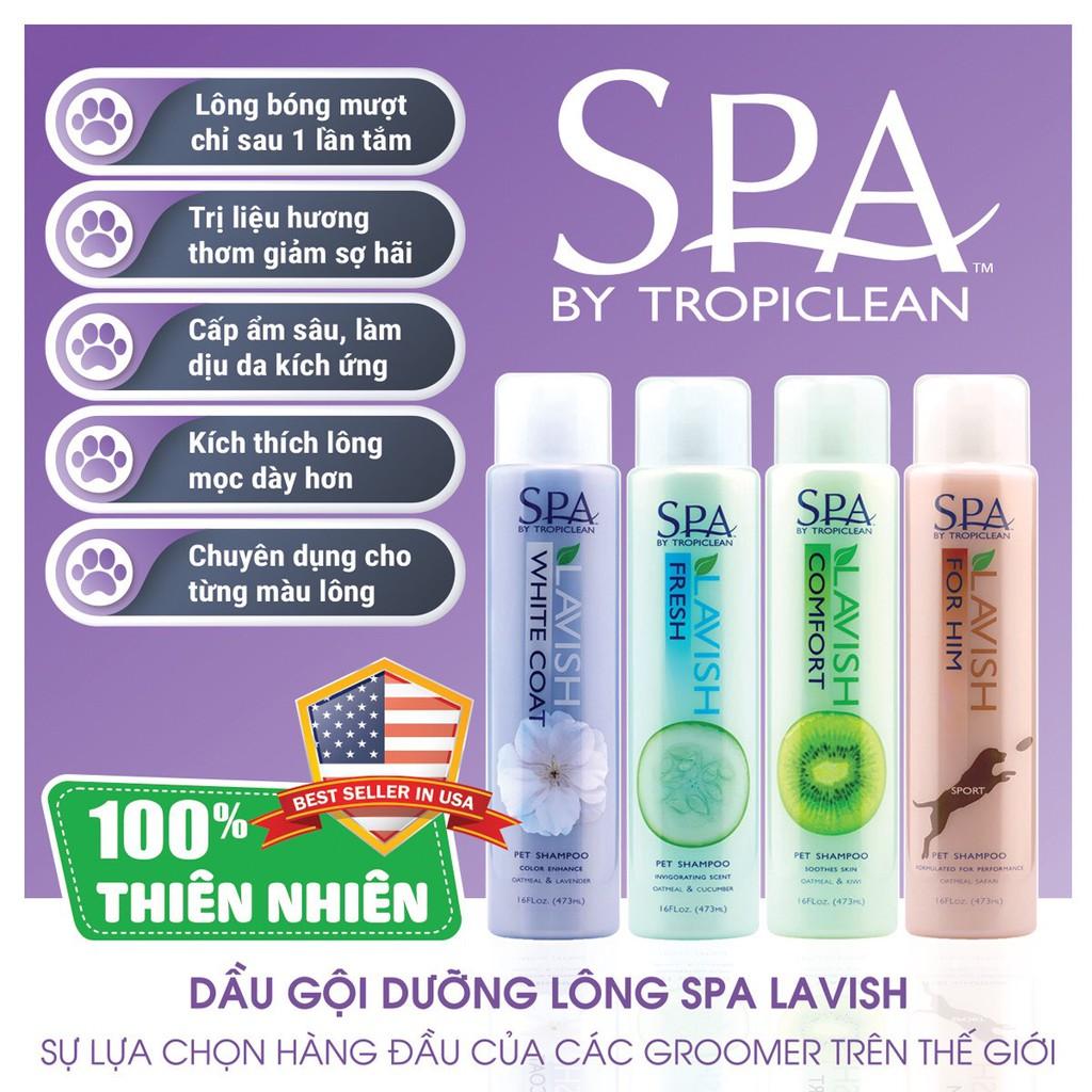 TROPICLEAN-DẦU GỘI SPA DƯỠNG LÔNG CHO THÚ CƯNG