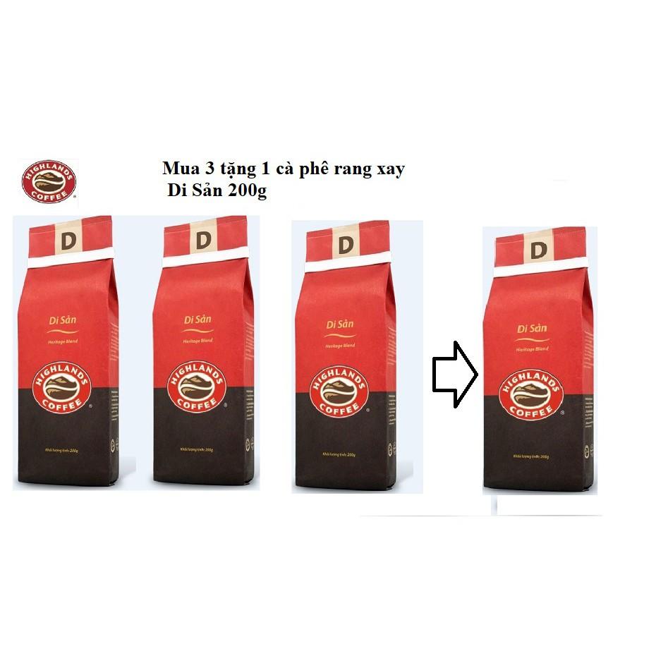 Mua 3 gói tặng 1 gói Cà phê Rang xay Di sản Highlands Coffee 200g