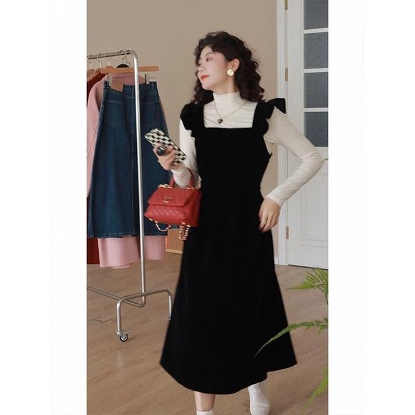 SET ÁO LEN VÁY NHUNG BÈO CỔ VUÔNG