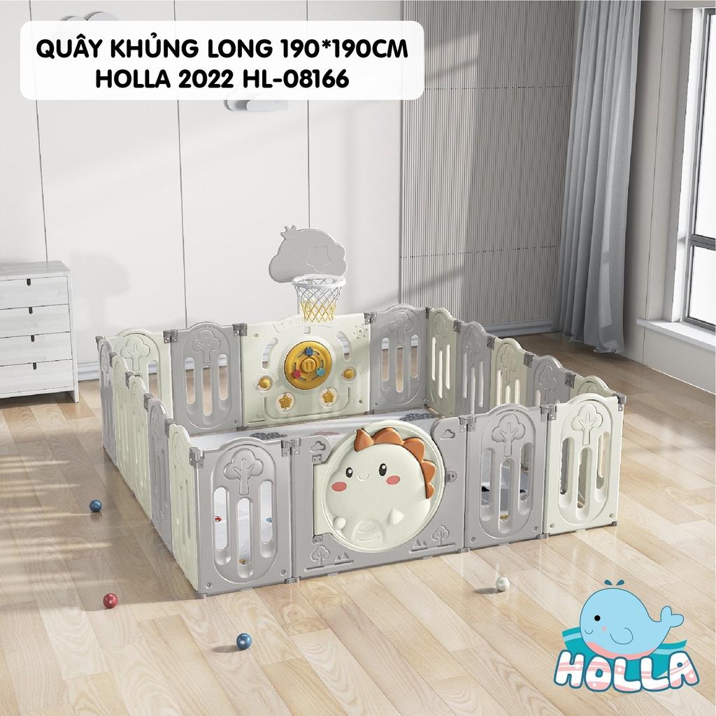 Bộ Quây Cũi Nhựa Trơn Kèm Đồ Chơi Holla Khủng Long HL-08166 cho bé size 190*190cm - Tặng kèm thảm và bóng mẫu 2023