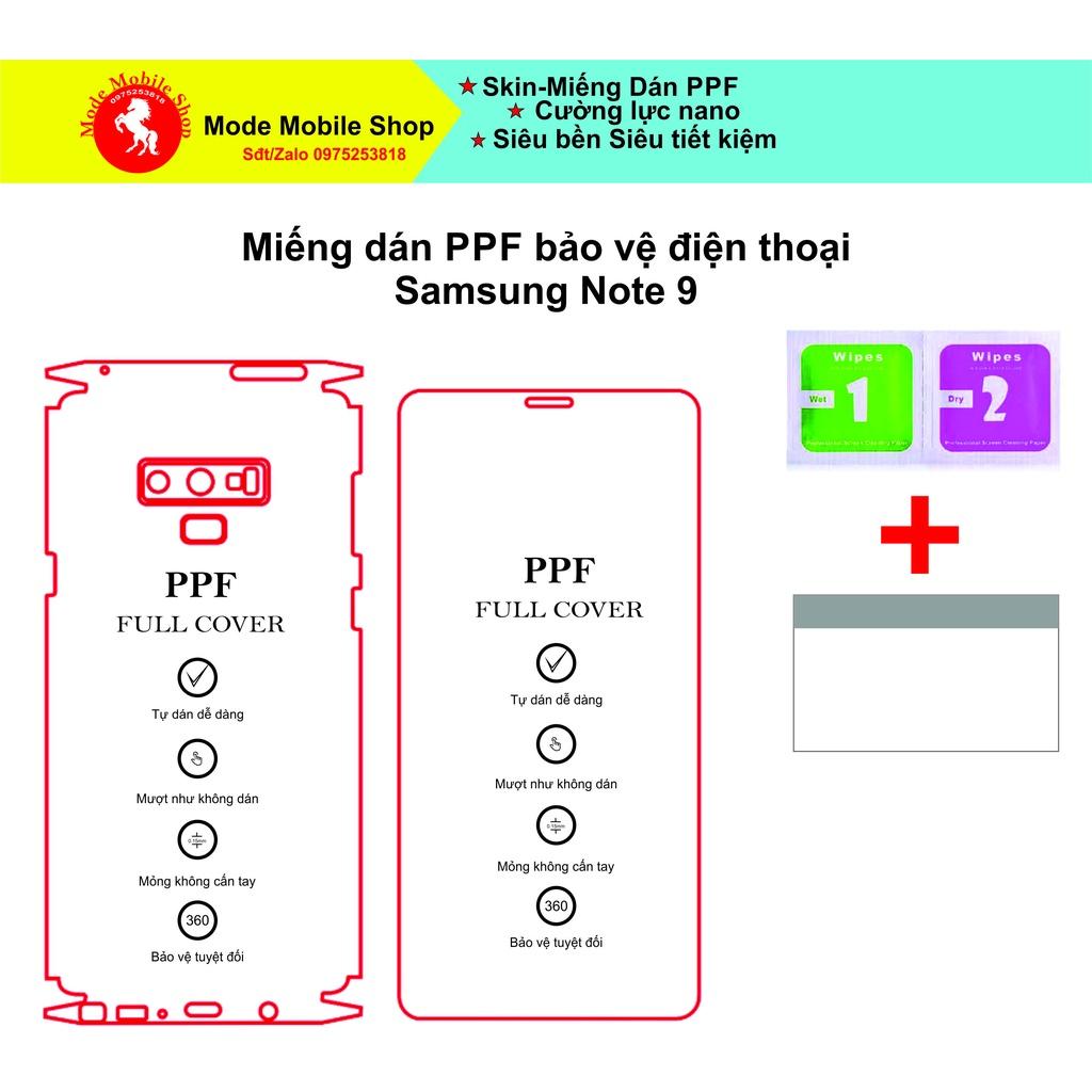 Miếng dán PPF dành cho Samsung Note 9 bảo vệ mành hình và thân máy