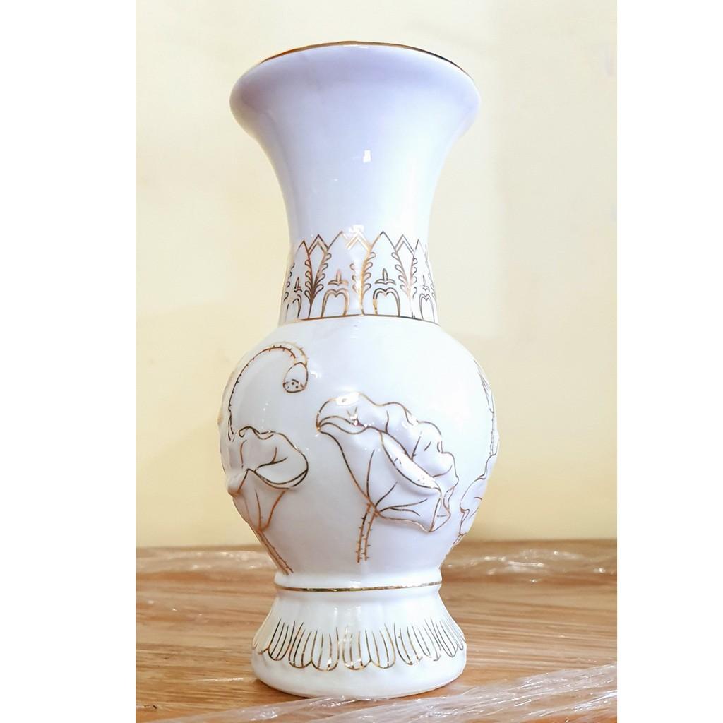 Bình bông bạch ngọc cao cấp cao 17 cm