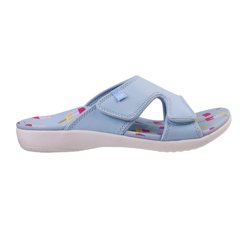 Dép sức khoẻ nữ Spenco Kholo Beach Light Blue - dép quai ngang nâng vòm, giảm đau chân