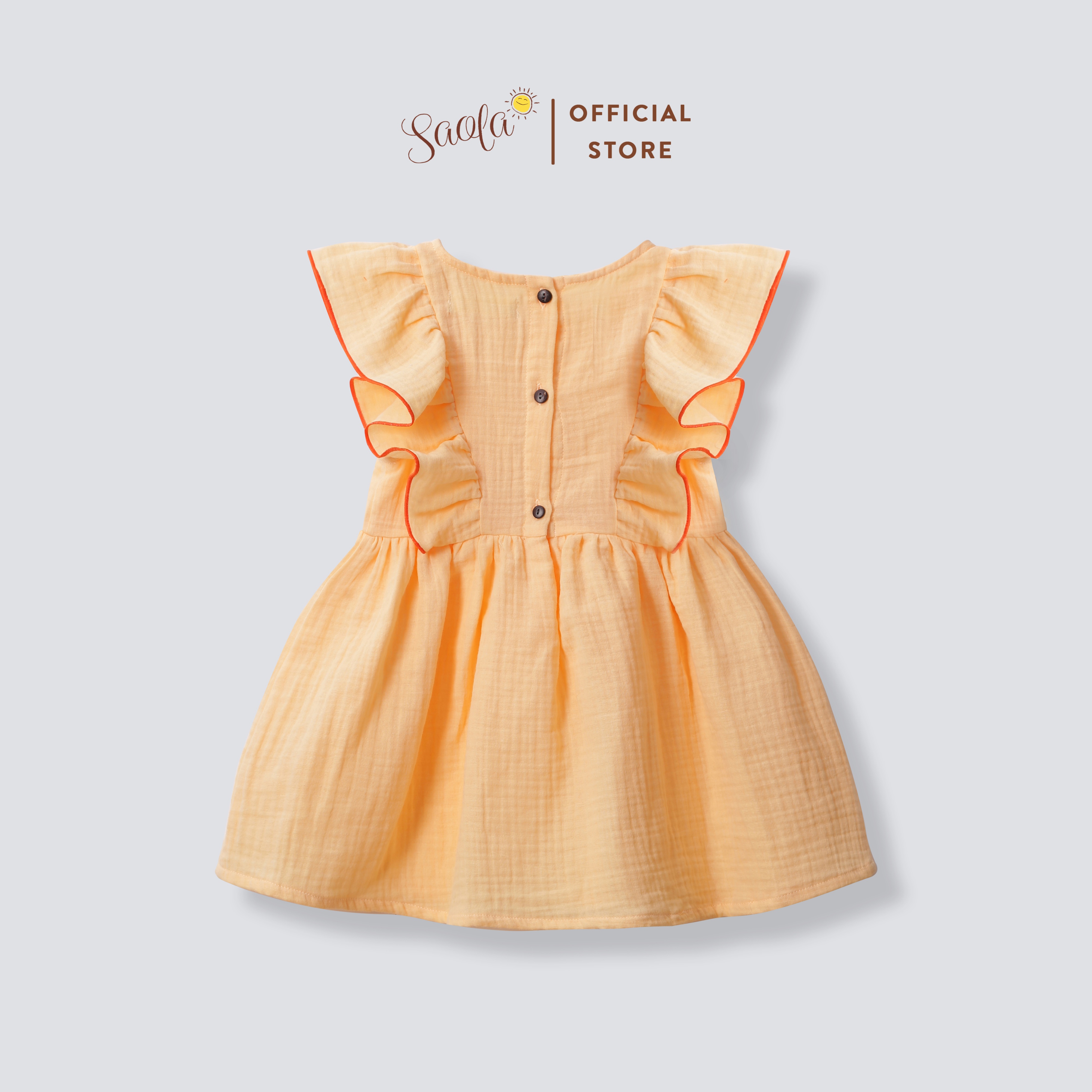 Váy Bé Gái Cổ Tròn Ráp Bèo Xinh Xắn Cho Bé Gái  - ANTONELLA DRESS - DRM038 - SAOLA KIDS CLOTHING