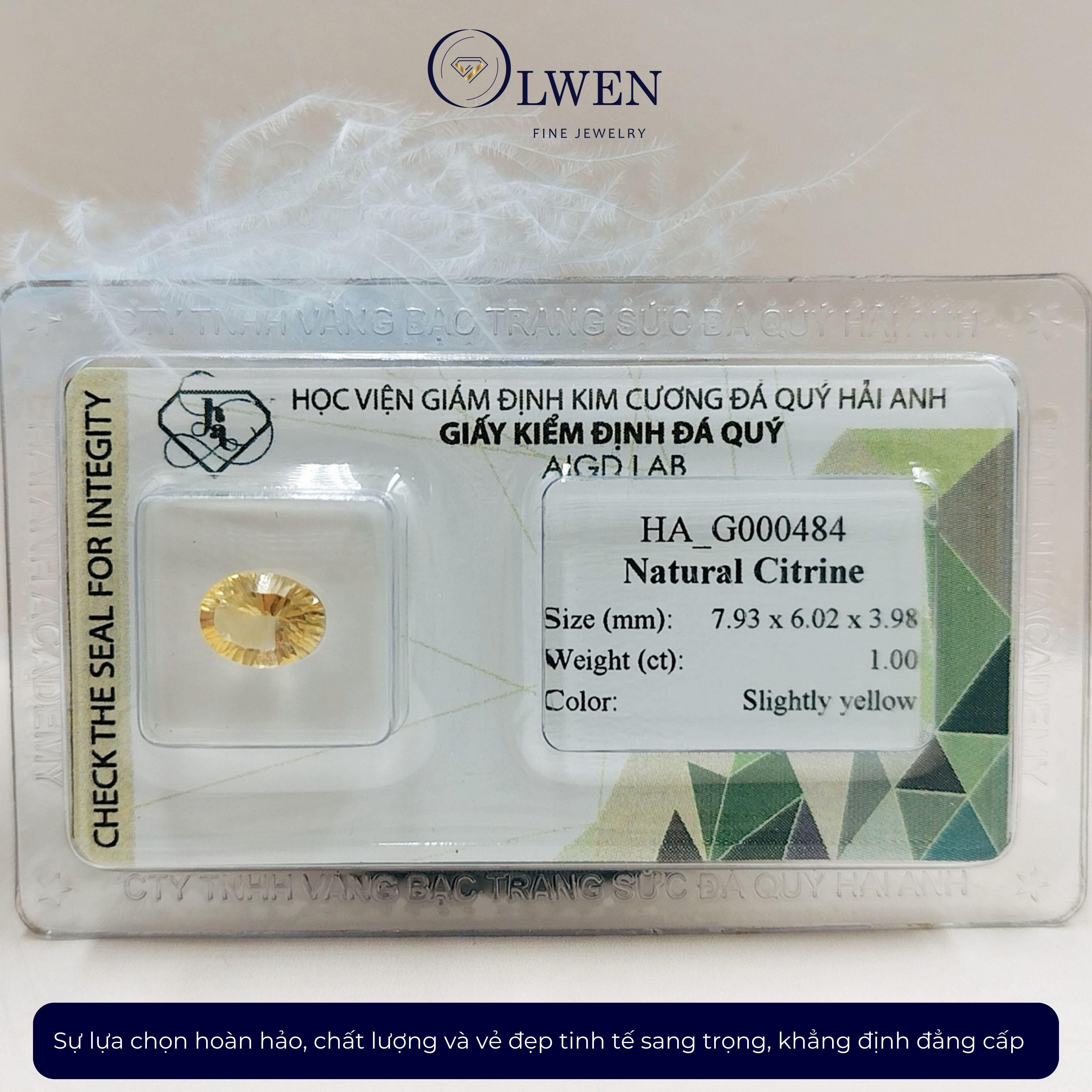 Viên đá thạch anh vàng ( citrine ) thiên nhiên  HA_G000484