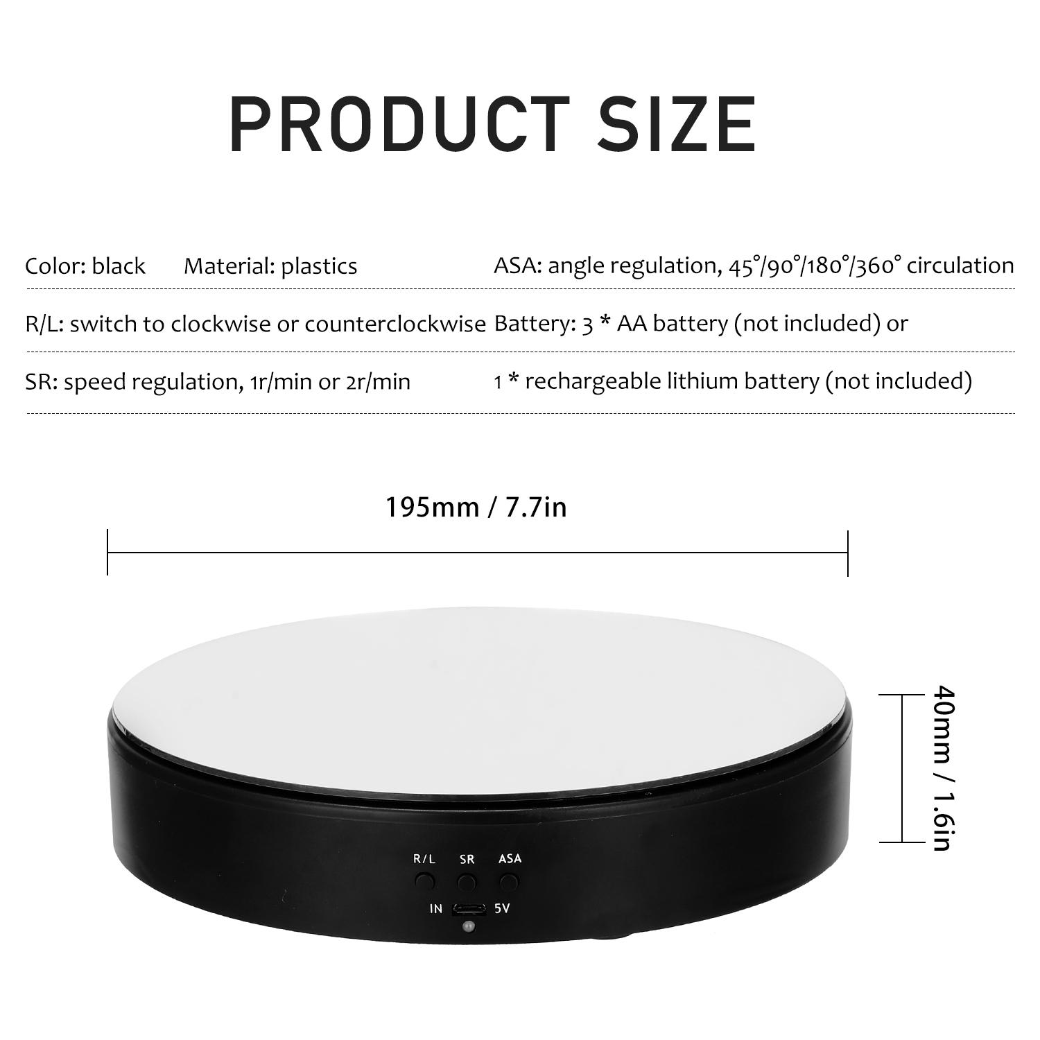 360 Degree Electric Rotating Turntable Display Stand for Video Photography Props Display Turntable