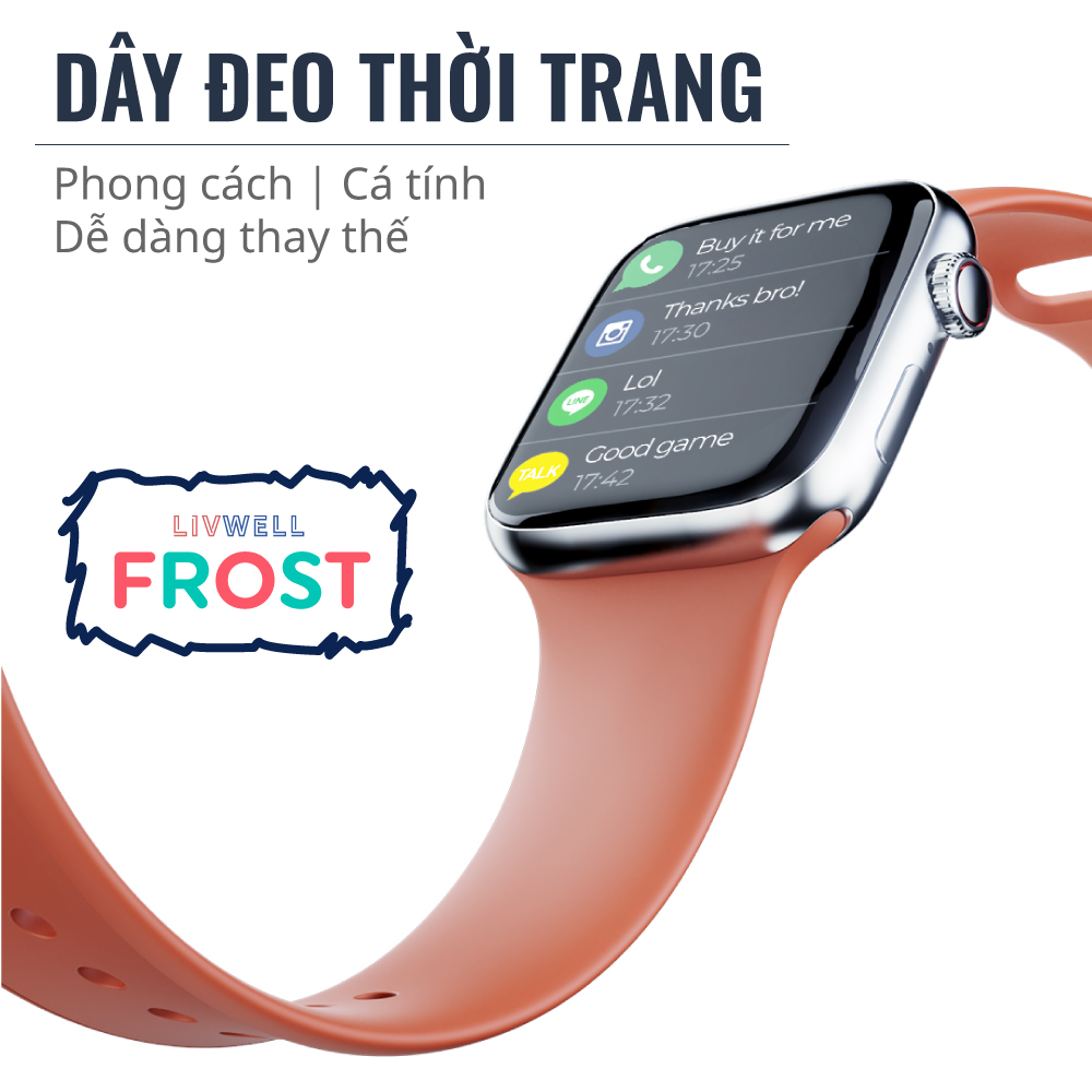 Đồng hồ thông minh LivWell Frost - Hàng Chính Hãng - Bảo Hành 12 Tháng 1 Đổi 1 - CAM LỬA