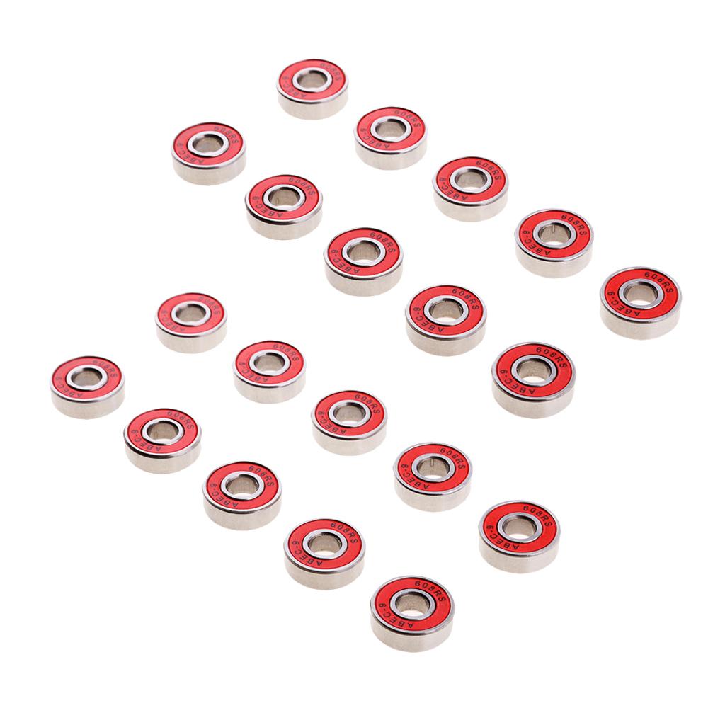 20 Chiếc ABEC-9 608RS Lăn Bánh Vòng Bi Cói Vòng Bi Đỏ