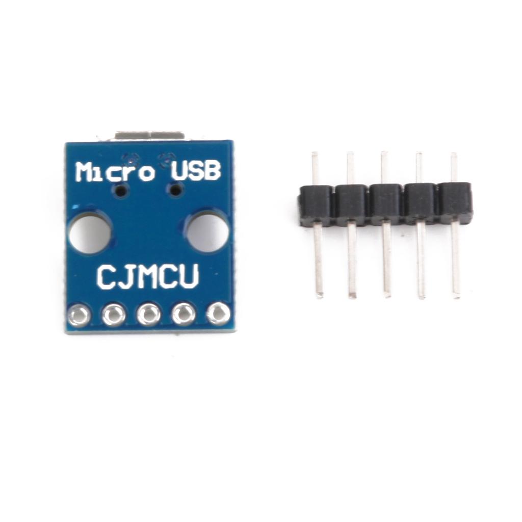 2Pieces USB Micro-B Breakout Board Power Charging Converter Module