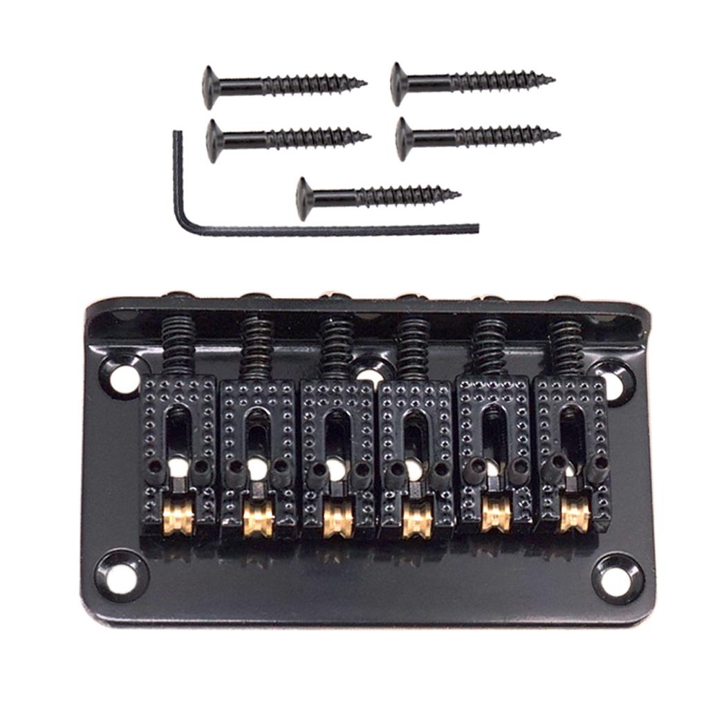 1 Set Electric Guitar Roller Saddle Bridge Tailpiece Scew Wrench Black
