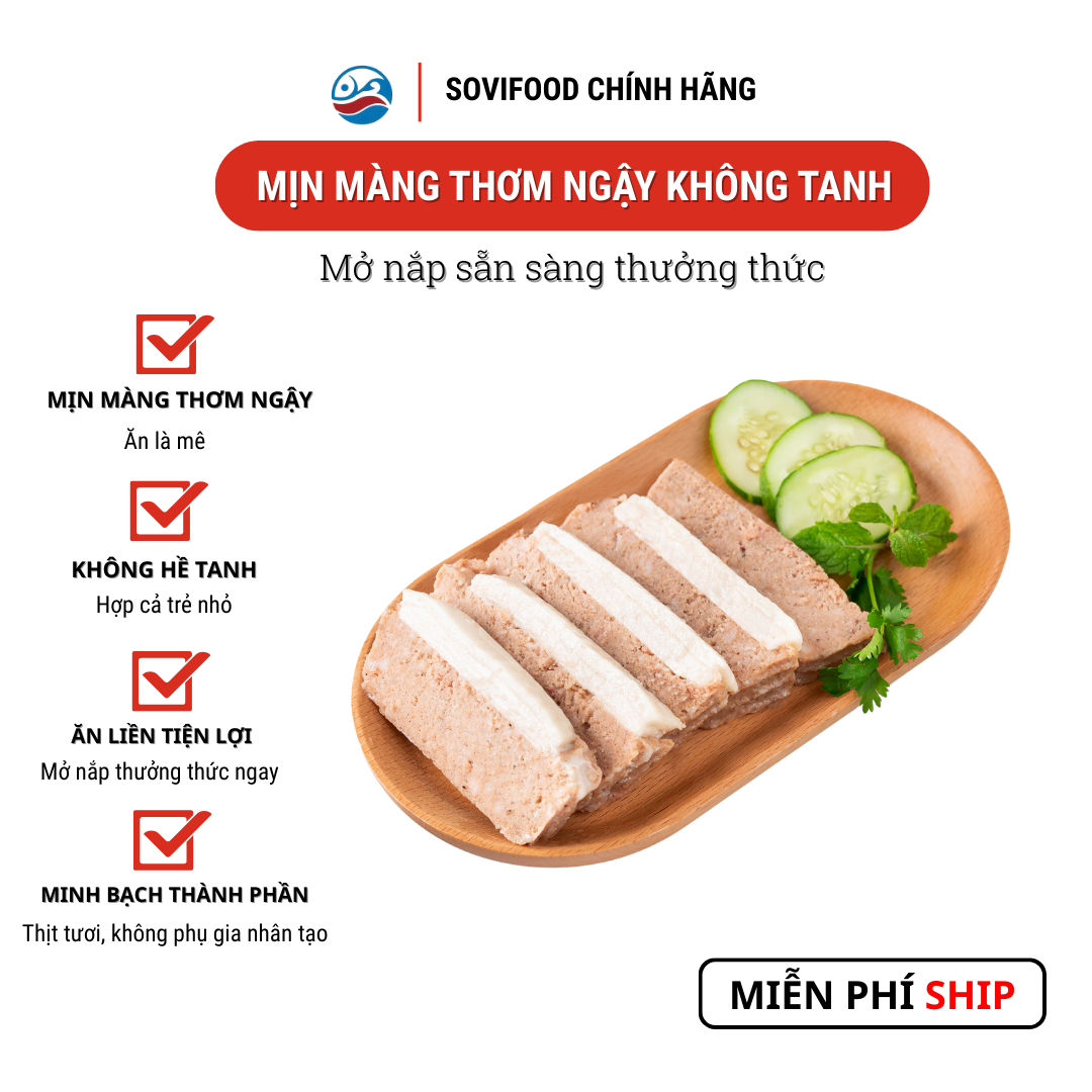Pate Cột Đèn Hải Phòng Sovifood - Pate Tươi, Không Phụ Gia Nhân Tạo, Hộp Lớn Tiện Lợi Cho Gia Đình, Nhà Hàng - 1KG